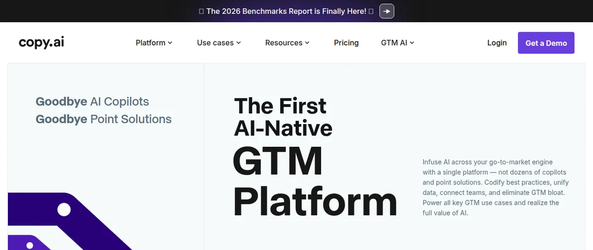 Copy.ai interface screenshot captured by the DoWithAI editorial team