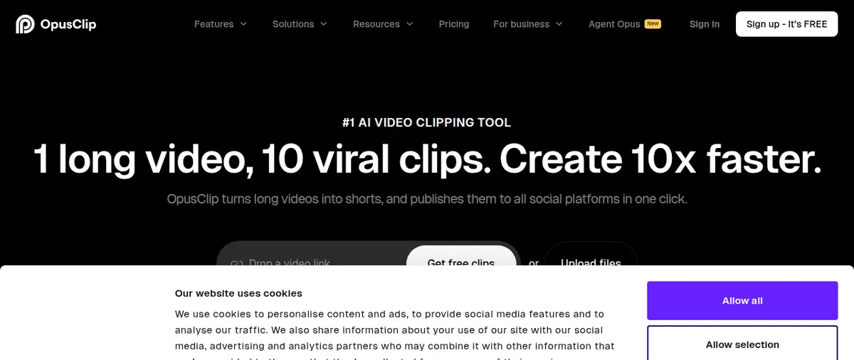 Opus Clip interface screenshot captured by the DoWithAI editorial team